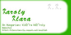 karoly klara business card